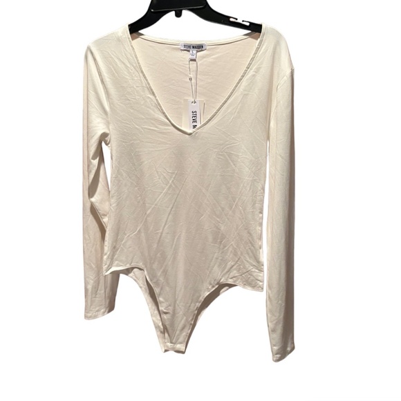 Steve Madden Tops - Steve Madden Deep End Bodysuit Ivory Large NWT